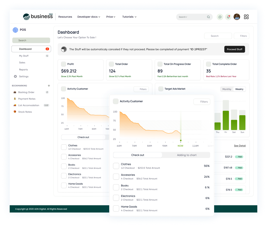 Accounting dashboard